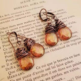 Gemstone Wire Drop Earrings