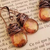 Gemstone Wire Drop Earrings
